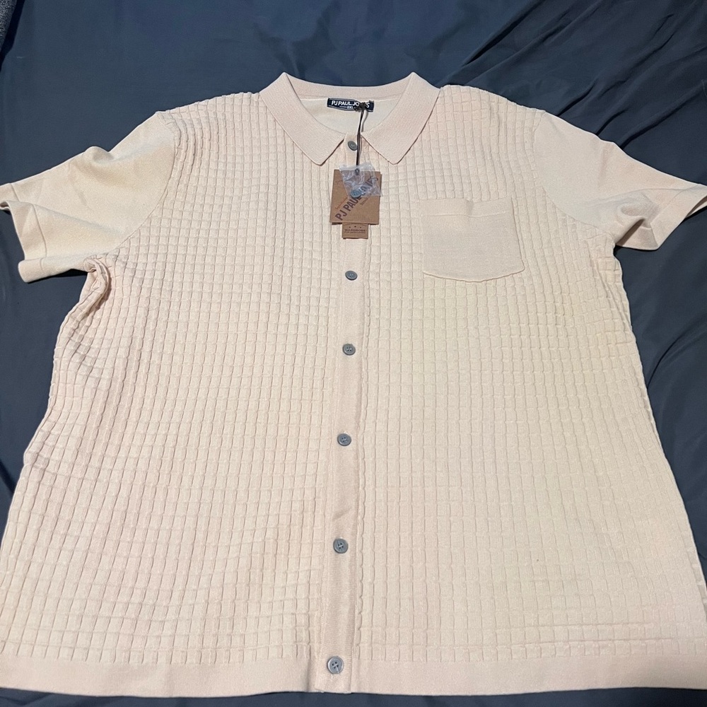 Paul jones linen polo tan